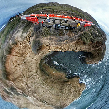 Cliff erosion 360 view