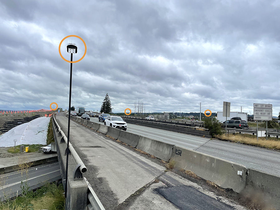 Highway Bridge with GNSS Sensors GNSS Sensors on Highway Bridge