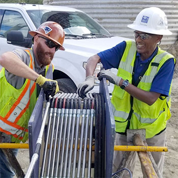 Deploying SAASCAN shape array at project site