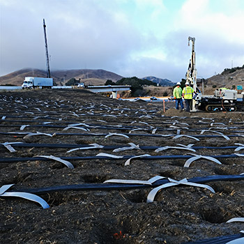 Wick drains at interchange site