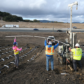 Installing the second piezometer