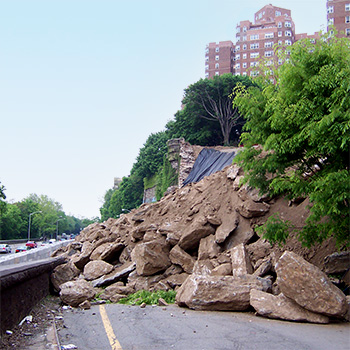 Retaining wall collapse - courtesy Michael Minn