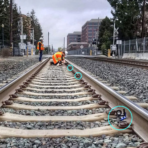 Installing rail clip prisms Installing rail clip prisms