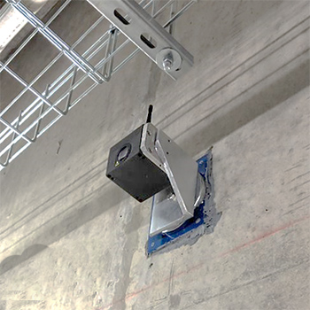 Laser-tilt sensor monitoring underground walkway