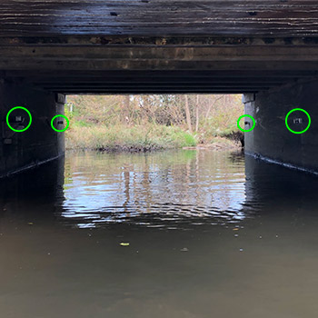 Laser sensors on bridge