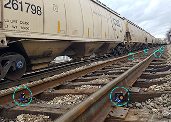 Rail clip prisms on track