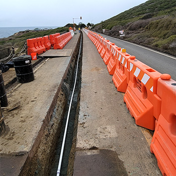 Horizontal shape array in trench Horizontal shape array in trench