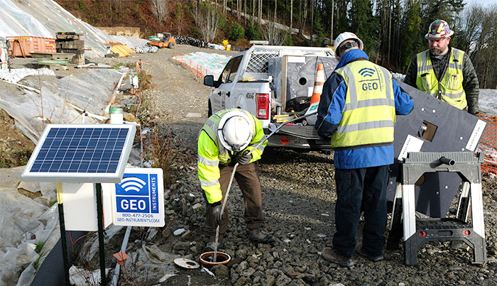 Installation of SAAV Shape Array at landslide site Installation of SAAV Shape Array at landslide site