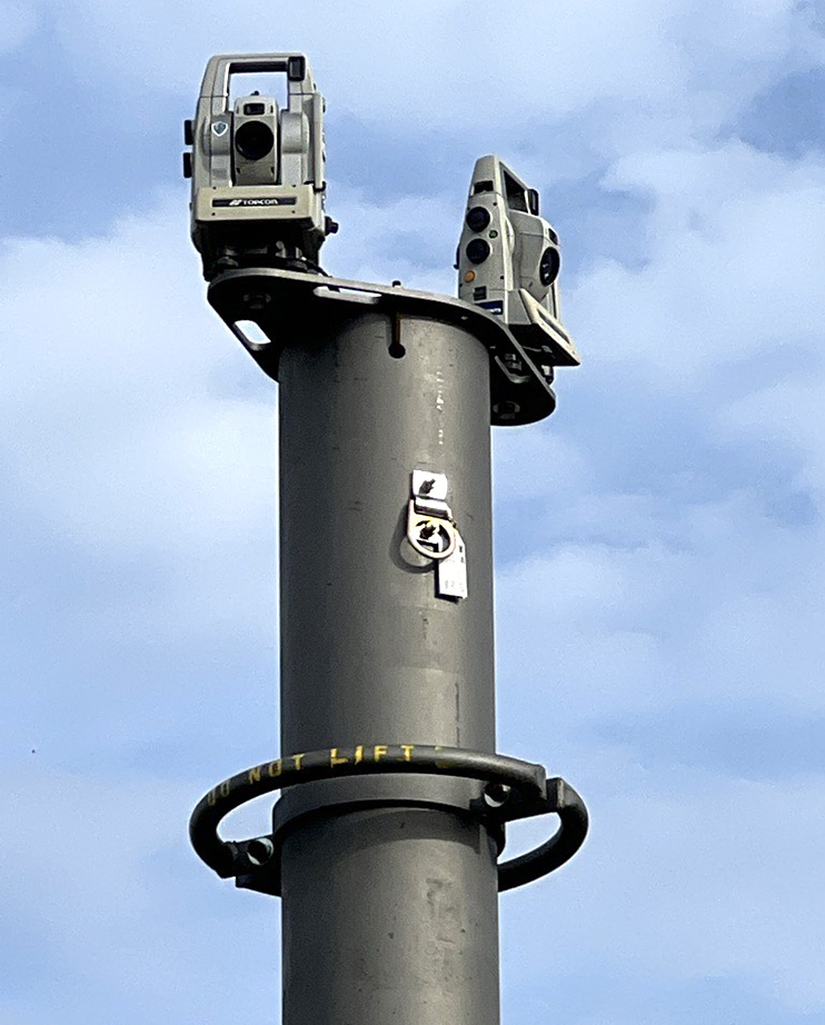 AMTS tower top plate for two total stations