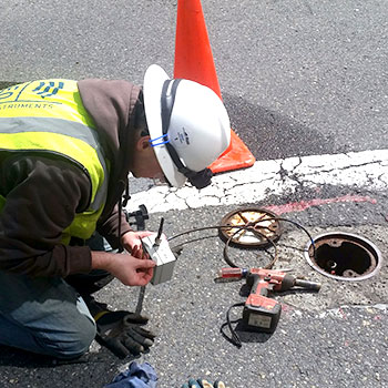 Wireless Logger - in street installation for Piezometer